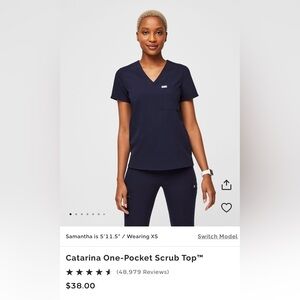 Figs navy Catarina one pocket scrub top size L